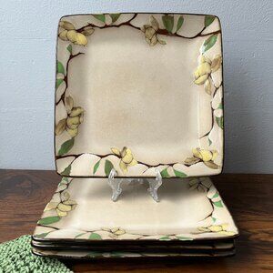 Gourmet Basics by Mikasa Emory 4 Salad / Dessert Plates Stoneware 8.5"